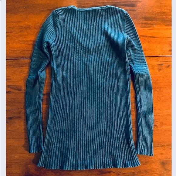 Thyme Maternity Teal Stretch Knit Sweater, size M - Picture 2 of 5